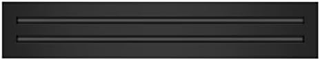 BUILDMART - 22x4 Modern AC Vent Cover - Decorative Black Air Vent - Standard Linear Slot Diffuser - Register Grille for Ceiling, Walls & Floors - Texas Buildmart