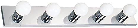 Design House 509653 5-Light Vanity Strip Light Contemporary Dimmable for Bathroom, Bedroom, Makeup Vanity, Polished Chrome