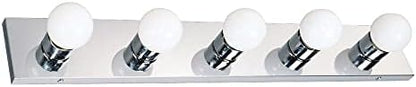 Design House 509653 5-Light Vanity Strip Light Contemporary Dimmable for Bathroom, Bedroom, Makeup Vanity, Polished Chrome