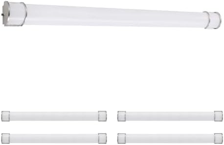 ASD LED 48" Vanity Flush Mount Light Fixture, Linear Bathroom Lighting Bar | 3CCT, Dimmable, Energy Star, ETL Listed | 35W 3200LM 3000-5000K 120V | Long Bath Wall Sconce Over Mirror | Nickel, 4 Pack