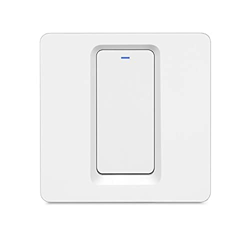 Wifi Smart Wall Switch Press Key Compatible Compatible with Alexa,Google Assistant,No Neutral line Needed and Neutral line Needed Dual Mode,EU,10A (1 Key)