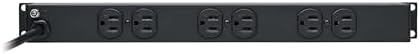 Tripp Lite 12-Outlet Rackmount PDU Power Strip, Network-Grade Front & Rear Facing Outlets, 15A, 120V, 15ft Cord with 5-15P Plug, Horizontal 1U Rack Mount, Lifetime Manufacturer's Warranty (RS-1215)
