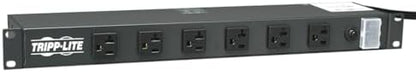 Tripp Lite 12-Outlet Rackmount PDU Power Strip, Network-Grade Front & Rear Facing Outlets, 20A, 120V, 15ft Cord with 5-20P Plug, Horizontal 1U Rack Mount, Lifetime Manufacturer's Warranty (RS1215-20)