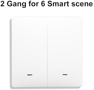 for Tuya Smart ZigBee Wireless Scene Switch Push Button 12 Scene Battery Powered Transmitter Automation 1/2/3/4 Gang(2Gang(White))
