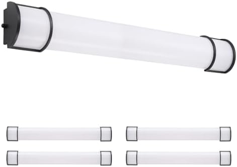 ASD LED 36" Vanity Flush Mount Light Fixture, Linear Bathroom Lighting Bar | 3CCT, Dimmable, Energy Star, ETL Listed | 30W 2650LM 3000-5000K 120V | Long Bath Wall Sconce Over Mirror | Black, 4 Pack