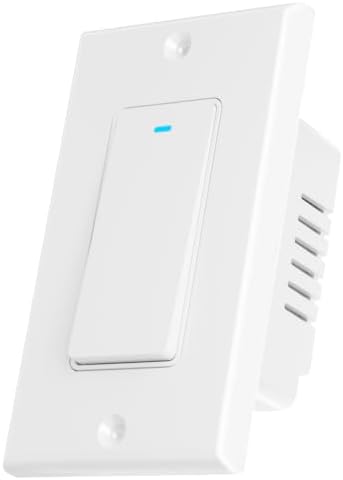 Smart Switch for Light 1 Gang, Neutral Wire Required, 2.4GHz Wi-Fi Switch Compatible with Alexa and Google Home, UL Certified