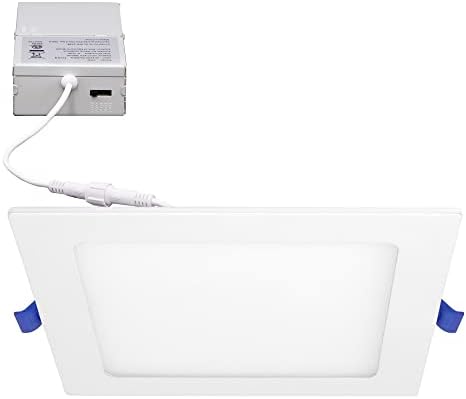 Maxxima 6" Ultra-Thin Recessed LED Square Downlight 1000 Lumens, 5 CCT