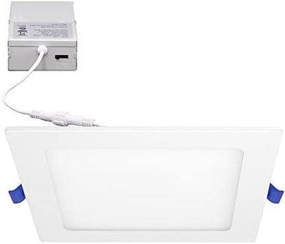 Maxxima 6" Slim Recessed LED Square Downlight 1000 Lumens, 5 CCT, 12 Pack