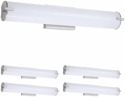 ASD LED 24" Vanity Wall Mount Light Fixture, Linear Bathroom Lighting Bar | 3CCT, Dimmable, Energy Star, ETL Listed | 25W 1950LM 3000-5000K 120V | Long Tube Bath Sconce Over Mirror | Nickel, 4 Pack
