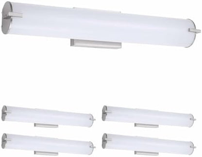 ASD LED 24" Vanity Wall Mount Light Fixture, Linear Bathroom Lighting Bar | 3CCT, Dimmable, Energy Star, ETL Listed | 25W 1950LM 3000-5000K 120V | Long Tube Bath Sconce Over Mirror | Nickel, 4 Pack