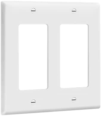 ENERLITES 2-Gang White Decorator Switch Outlet Wall Plate Cover, 10 Pack