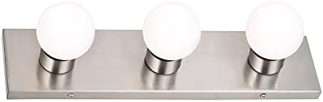 Design House 519280 Contemporary 3-Light Indoor Vanity Light Dimmable for Bathroom Bedroom Vanity Makeup, Satin Nickel