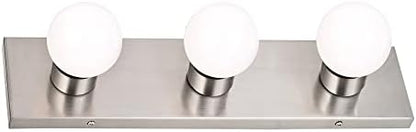 Design House 519280 Contemporary 3-Light Indoor Vanity Light Dimmable for Bathroom Bedroom Vanity Makeup, Satin Nickel