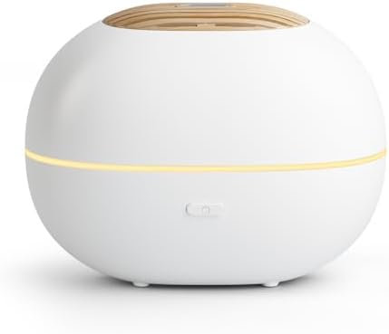 Soulorigin 100ml Mini Essential Oil Diffuser, Portable Aromatherapy Diffuser with Warm Light, One-Button Control, Auto Shut-Off, Quiet Ultrasonic Mist for Home, Travel, Yoga, Meditation (White)