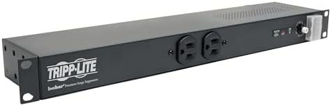 Tripp Lite 12-Outlet Rackmount PDU Isobar Surge Protector Power Strip, 20A, 3840 Joules, 15ft Cord with 5-20P Plug, 1U Rack-Mount, Lifetime Manufacturer's Warranty & $25,000 Insurance (IBAR12-20ULTRA)