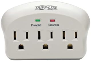 Tripp Lite 3 Outlet Portable Surge Protector Power Strip, Direct Plug in, $5,000 Insurance (SK3-0), Apple, Grey (Pack of 2)