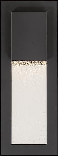 The Great Outdoors 72381-66-L Westgate Outdoor Wall Mount, 1-Light, 6 Total Watts, 4.75-in H x 13-in W, Sand Coal Black