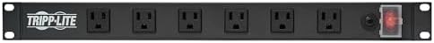 Eaton Tripp Lite 12-Outlet 1U Rack Mount Power Strip PDU, Six Front & Six Rear Facing Outlets, 15A, 120V, 15ft Extension Cord with Flat Plug, Rackmount for DJ Equipment and Server Racks (RS1215-RA)