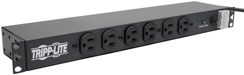 Tripp Lite 14-Outlet Rack Mount Surge Protector Power Strip PDU, 15A, 120V, 3000 Joules, 15ft Cord with 5-15P Plug, 1U Horizontal Rack Mount, Lifetime Manufacturer's Warranty (DRS-1215)