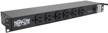 Tripp Lite 14-Outlet Rack Mount Surge Protector Power Strip PDU, 15A, 120V, 3000 Joules, 15ft Cord with 5-15P Plug, 1U Horizontal Rack Mount, Lifetime Manufacturer's Warranty (DRS-1215)
