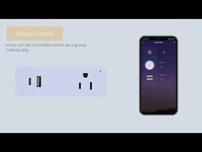 SmartHub 15A 1800W Non-Dimmable Single Outlet with USB-C and USB-A Smart Plug in White Works with iOS or Android APP