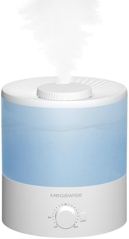 MEGAWISE 1.5L Large Cool Mist Humidifier for Large Spaces – Baby & Plant Safe Ultrasonic Aroma Diffuser, Quiet Operation for Bedroom, Home & Office, Adjustable Mist, Up to 10-Hour Run, Easy to Clean