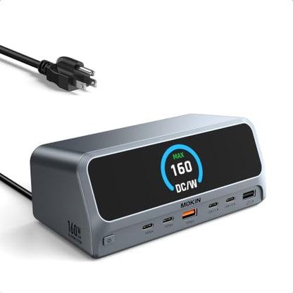 MOKiN Laptop Docking Station Dual Monitor for MacBook, Built-in 160W Power