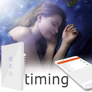 Jinvoo WiFi Wall Light Touch Panel Switch, 3 Way, Remote Control by Smart Phone,No Hub Required, AC 120V, Works with Amazon Echo, Google Home, White