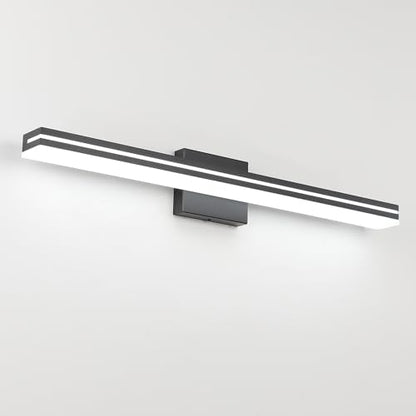 SineRise 32-Inch LED Modern Bathroom Vanity Light Bar, Matte Black Modern Acrylic Bathroom Wall Lighting Fixtures Over Mirror (Cool White 6000K)
