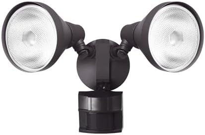 Globe Electric 17000272 180-Degree 240 W Twin Head Bronze Hardwired Motion Sensor Security Flood Light, Spotlight, Outdoor, Outside House Lights