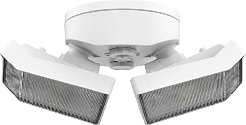 Lithonia Lighting HomeGuard 2-Light LED Outdoor Flood Lights, Outdoor LED Lights, Dusk to Dawn Sensor, Adjustable Lumens, Selectable Color, Square Heads, White (HGX LED 2SH ALO SWW2 120 PE WH M2)
