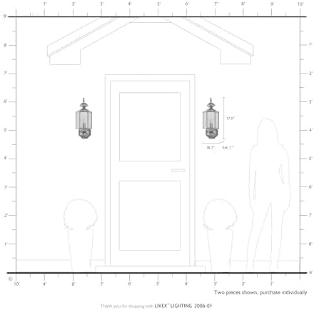 Livex Lighting 2006-01 Outdoor Wall Lantern, Antique Brass