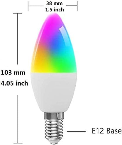 DOGAIN LED Candelabra Bulbs E12 Base, Color Changing and Dimmable Smart Light Bulb, Compatible with Alexa Google Home, Tunable White Chandelier Light Bulbs 320 lm 35w Equivalent, 3 Pack