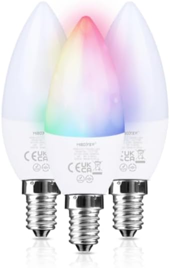 MiBOXER FUT108 4W RGB+CCT Candle Light, 2.4G RGB+CCT Bulb, Bulb, 2.4GHz RF Remote Controllable
