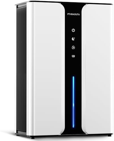 PTHRAOUTA Home Dehumidifier with Drain Hose, with Air Reusable Filter