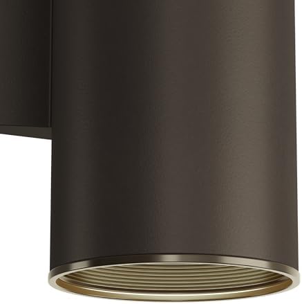 Kichler Cylinders 12" 2-Light Outdoor Cylinder Wall Sconce in Architectural Bronze, (12" H x 4.75" W), 9244AZ