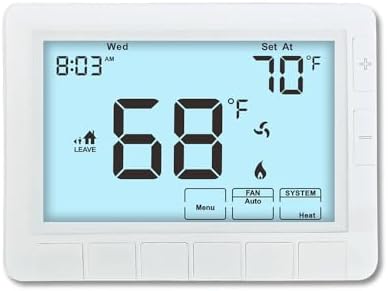 Programmable Thermostat for Home,Auto Changeover Heat Pump Thermostat for Multi-Stage,2 Heat/2 Cool or 4 Heat/2 Cool, Ultimate Comfort,Extra Large Display,White Backlight