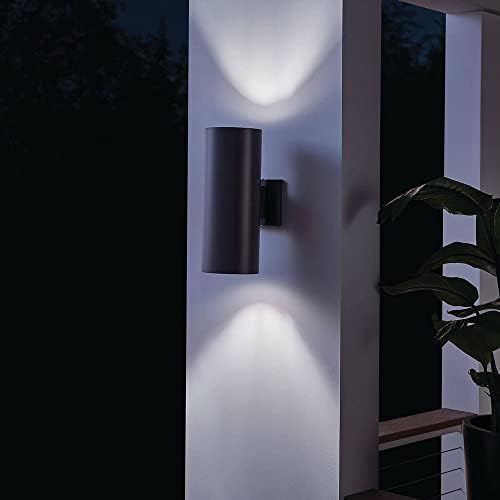 Kichler 9246BA Two Light Indoor/Outdoor Wall Mount, Brushed Aluminum, 15"