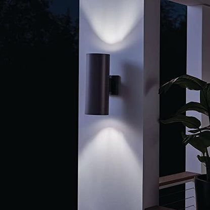 Kichler 9246BA Two Light Indoor/Outdoor Wall Mount, Brushed Aluminum, 15"