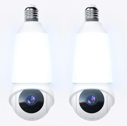 Light Bulb Security Camera, 5G&2.4GHz WiFi Light Bulb Cameras Wireless Outdoor Indoor, 2 in 1 Lightbulb Camera for Home Security, 2K HD Color Night Vision, Smart AI Motion Detection, 911 Emergency