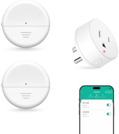 NineLeaf Wireless 260FT Motion Sensor WiFi Outlet Remote Smart Switch | App Control, Adjustable Sensing Mode, WiFi Auto Control Lights Fan Appliances, No Wiring,Garage,2Sensors 1Plug
