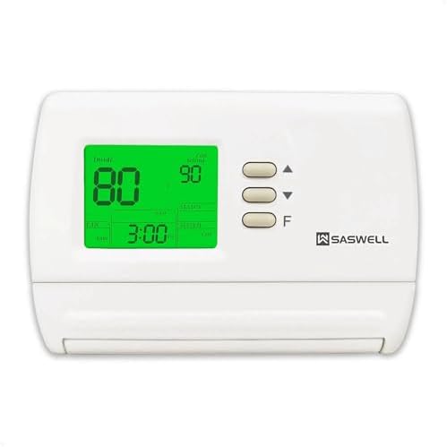 Programmable Thermostat 1H/1C, Household Thermostatfor Heat Pump and Conventional Single Stage System, Digital, Easy DIY Installation