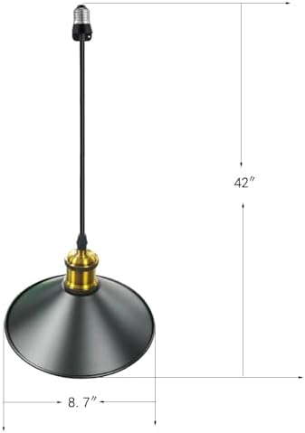 Screw in Hanging Light Fixture Instant Pendant Light,Recessed Light Conversion Kit with E26 Screw-in Adapter for Bedroom,Living Room & Kitchen Island Lighting (Classic)