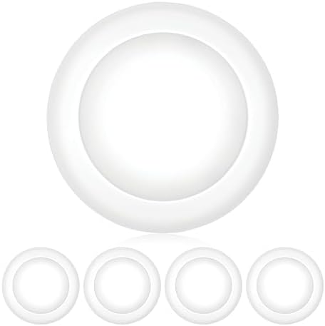 PARMIDA (4 Pack) 5/6 Inch Dimmable LED Disk Light Surface Flush Mount 15W, UL Listed, Recessed Retrofit Ceiling Disc Lights, Energy Star, Installs into Junction Box Or Recessed Can, 1050lm - 3000K
