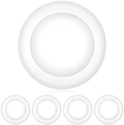 PARMIDA (4 Pack) 5/6 Inch Dimmable LED Disk Light Surface Flush Mount 15W, UL Listed, Recessed Retrofit Ceiling Disc Lights, Energy Star, Installs into Junction Box Or Recessed Can, 1050lm - 4000K