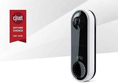 Arlo Essential Wired Video Doorbell - HD Video, 180 degrees View, Night Vision, 2 Way Audio, Direct to Wi-Fi No Hub Needed, Wired, White (Renewed)