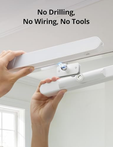 Combuh 2 Pack Battery Operated Bathroom Mirror Lights Bar for Vanity Stick on, Rechargeable 14 Days Extended Battery Life Bright Make up Lighting Cordless 360° Adjustable Luces para Espejo for Desk