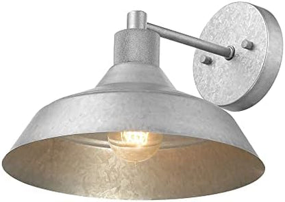 Globe Electric 1-Light Galvanized Metal Outdoor Indoor Wall Sconce with Textured Socket Detail