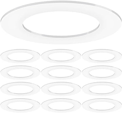 Sunco 12 Pack 4 Inch Recessed Light Goof Ring, Ultra Thin, White