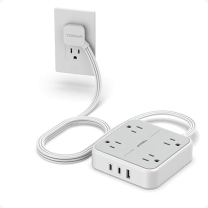 TESSAN Surge Protector Flat Extension Cord 5Ft, Flat Plug Power Strip